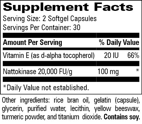 
                      
                        Nattokinase with Vitamin E
                      
                    
